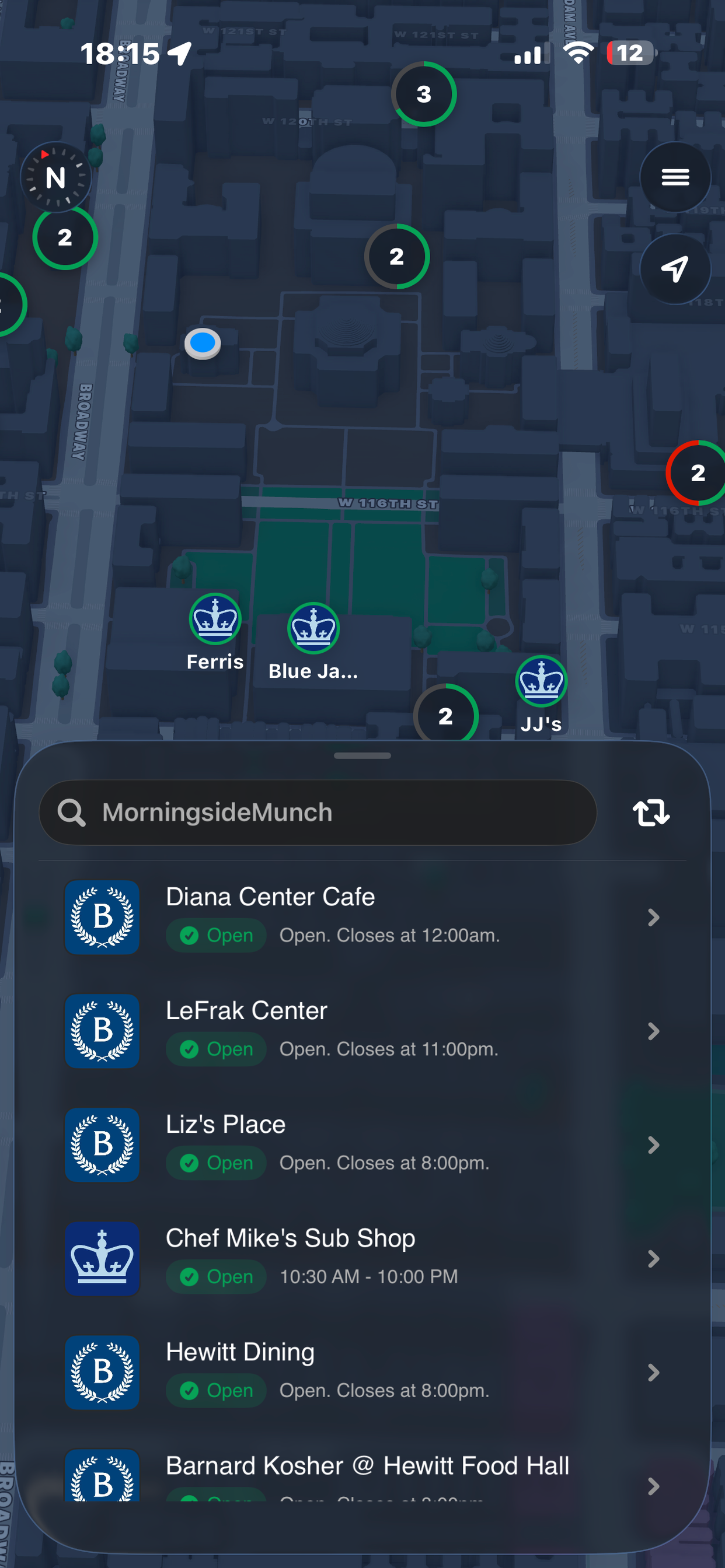 View all menus on a clean list